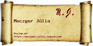 Meczger Júlia névjegykártya